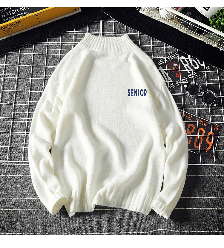 

Новинка 2021, модный свитер джокер с воротником «хомут», мужской свитер большого размера, мужской свитер, мужской свитер