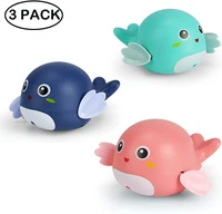 3pcs cute dolphin baby bath toys bathtub floating toy mini animal wind up swimming bathing toys summer pool beach water toy baby