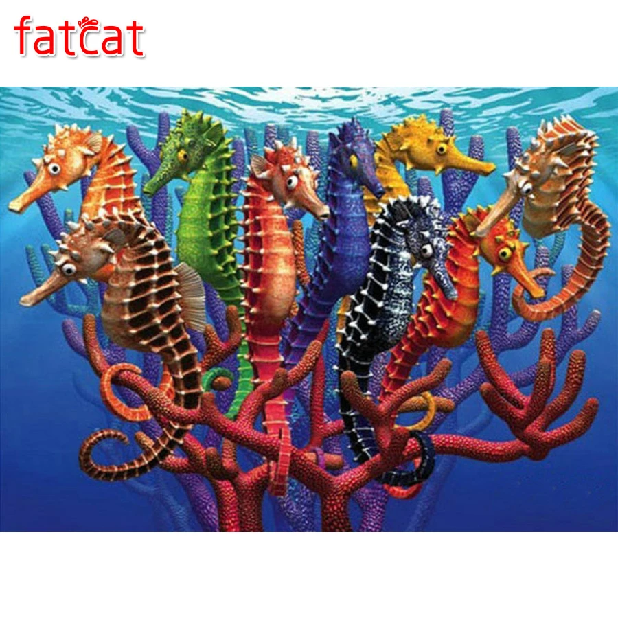 

FATCAT 5d diy алмазная живопись животное лодка полная квадратная Алмазная вышивка Стразы круглые наборы рукоделие домашний декор AE149