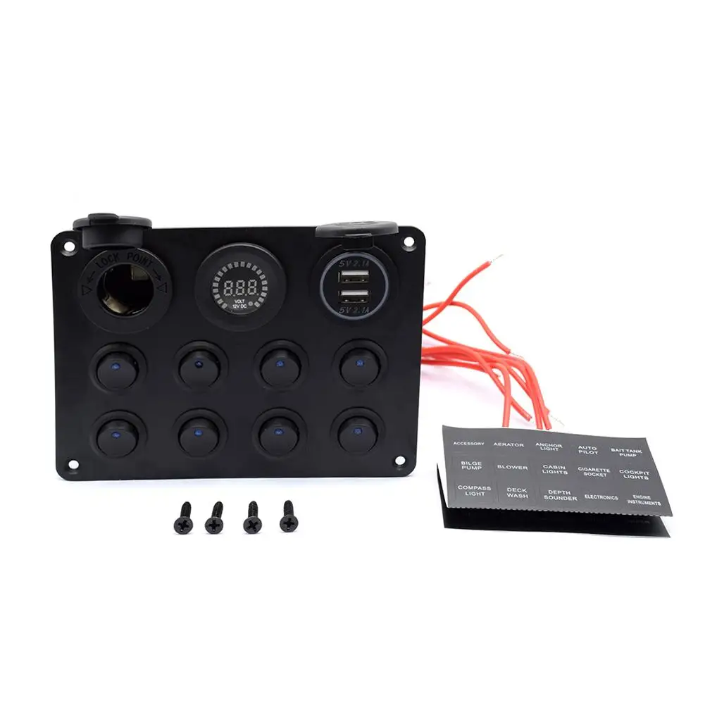 Двойной USB зарядное устройство с 8 бандами ВКЛ-ВЫКЛ переключатель