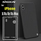 Чехол Nillkin для iPhone Xr Xs Max X текстурированный нейлоновый волокно прочный нескользящий мягкий ТПУ противоударный чехол для Apple iPhoneX Funda Capa