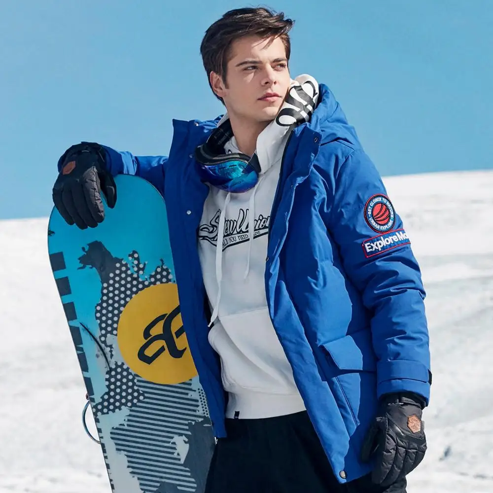 BOSIDENG пуховик мужской жесткий зимний гусиный пух пальто для мужчин утепленная