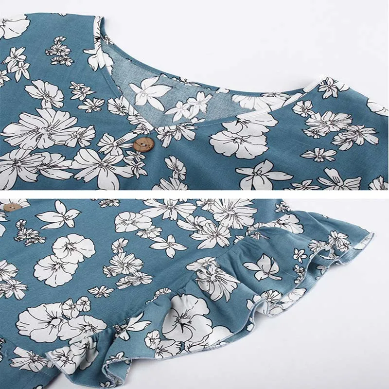 Женское платье на пуговицах праздничное стильное с рукавом в форме листка лотоса