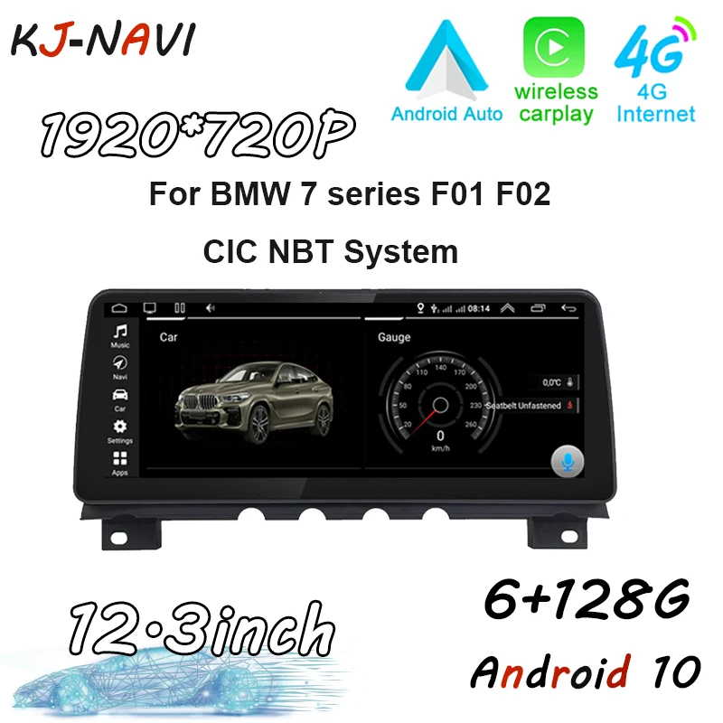 

Автомобильный мультимедийный плеер, 6 + 128 ГБ, GPS-навигация, для BMW 7 Series F01 F02 CIC NBT System 12,3 ", Android 10, 1920*720P