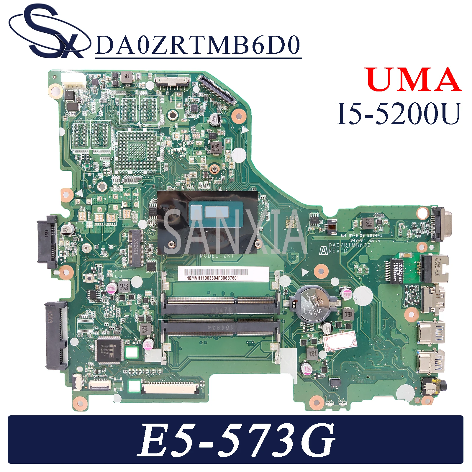 KEFU DA0ZRTMB6D0 материнская плата для ноутбука Acer E5-573G оригинальная UMA I5-5200U | Компьютеры