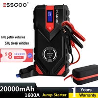 essgoo car jump starter power bank 20000mah 12v starting device diesel car battery starter 1600a emergency starter up for car