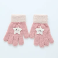 childrens gloves autumn and winter cartoon cute jacquard candy color knitted gloves for 6 13y baby gloves mittens