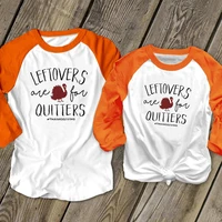 leftovers are for quitters family matching clothes thanksgiving 2020 fall tshirt mommy and me turkey print mom and daughter