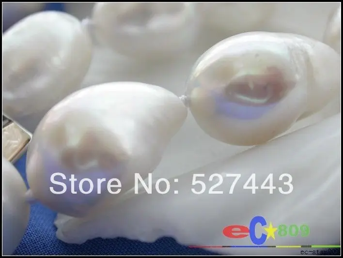 

Wholesale HUGE 17" baroque white freshwater PEARL NECKLACE