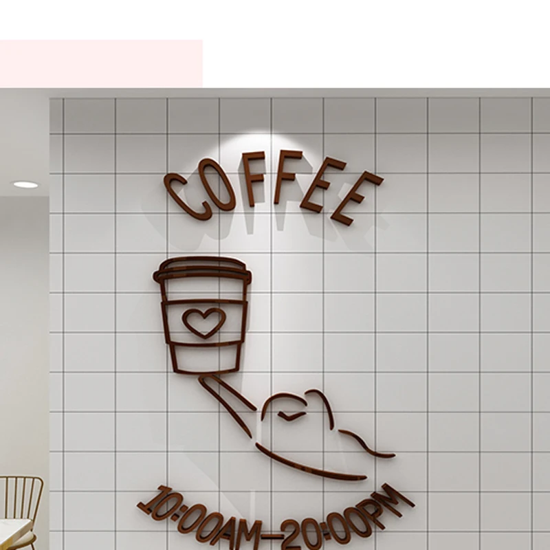 Молоко Чай магазин Кофе украшения для стен ресторана кассовый Прилавок торт