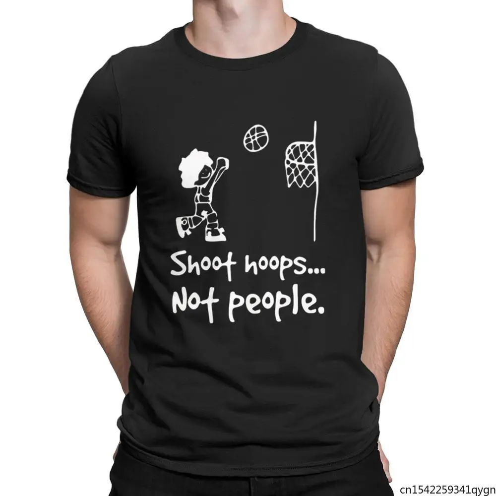 

Shoot Hoops Not People T Shirt Stop Violence Basketball Lovers Men Shirt Tops