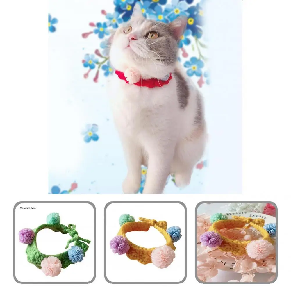 

Beauty Pet Scarf Personality Vibrant Color Handmade Crochet Cat Dog Necktie Pet Collar Pet Collar
