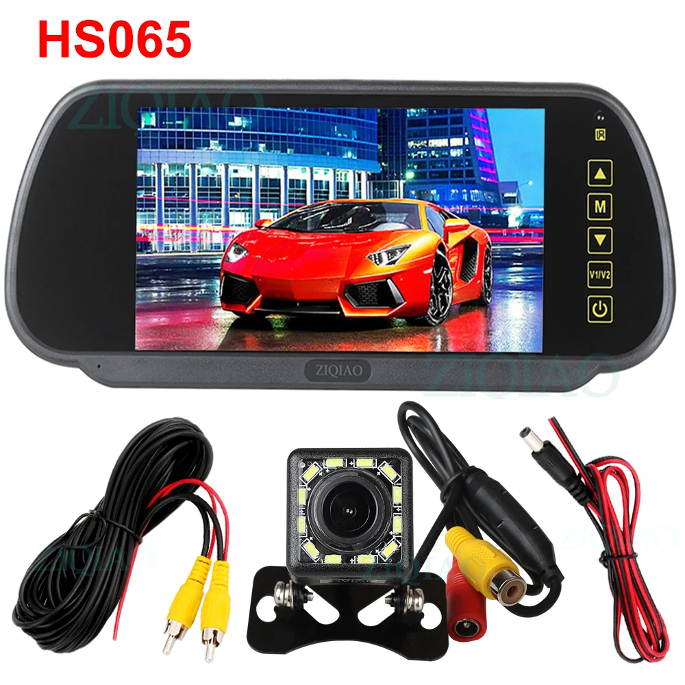 HS065 7-дюймовый TFT LCD Автомобильный Зеркальный Монитор Парковочная Система Дисплей Камера Заднего Вида Парковочная система для - Цвет: HS065