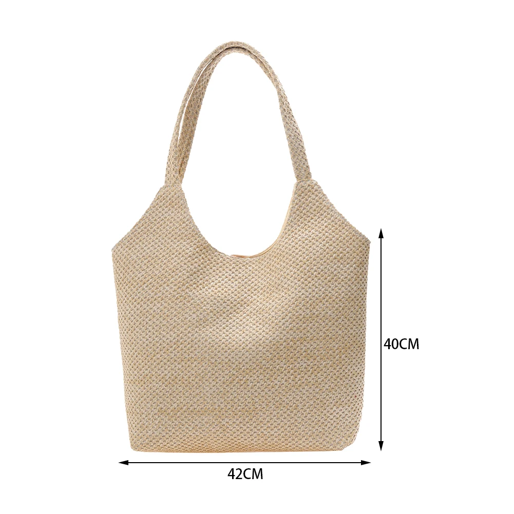 

Summer Straw Weave Fashion Shoulder Underarm Bags For Women Vintage Vacation Beach Large Capacity Tote Ladies Casual Handbags