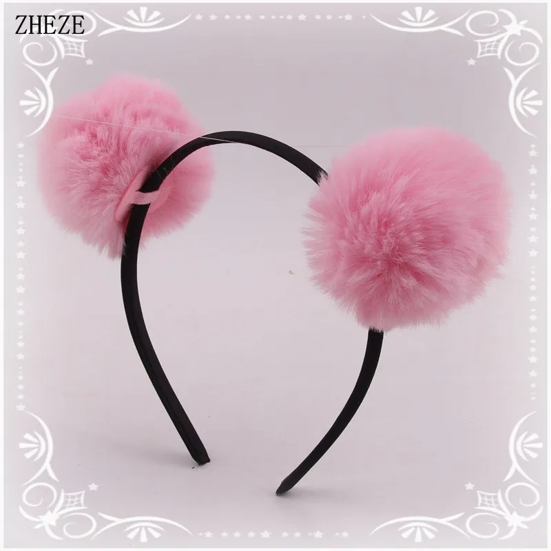 Ободок для волос с плюшевыми шариками 2 шт./лот |