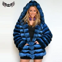 bffur real chinchilla color rex rabbit fur coat with hood luxury woman fashion overcoats whole skin genuine rabbit fur jackets