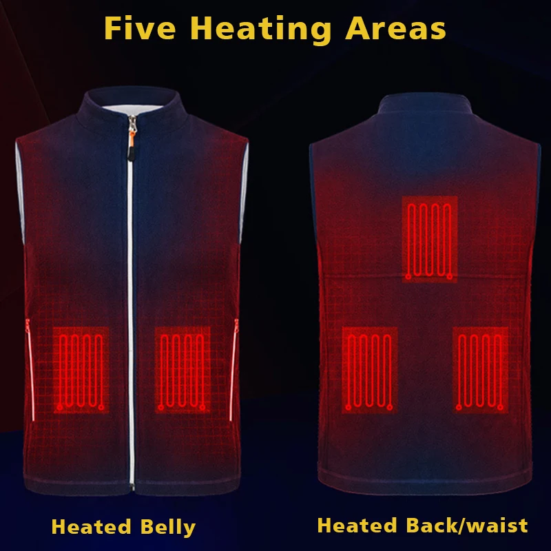ZYNNEVA Outdoor Heated Vest Winter USB Smart Heating Jacket Electric Men Women Couple Waistcoat Heat Hiking Clothing GC1126 | Спорт и