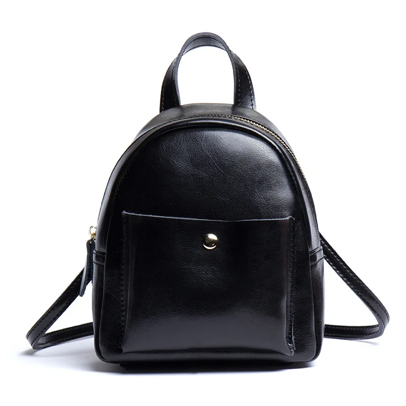 

Female Bag 2021 New Leather Backpack Mini Bag Korean Version of All-match School Bag Female Fashion Cowhide Backpack