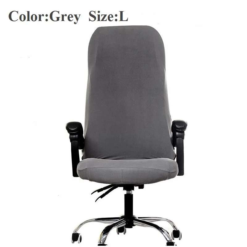 Grey L 3 размера, офисный эластичный Чехол для стула, анти-грязный съемный стул, чехлы для компьютерного стула, 4 однотонных цвета, чехол для сиденья для конференц-зала - Цвет: Grey L
