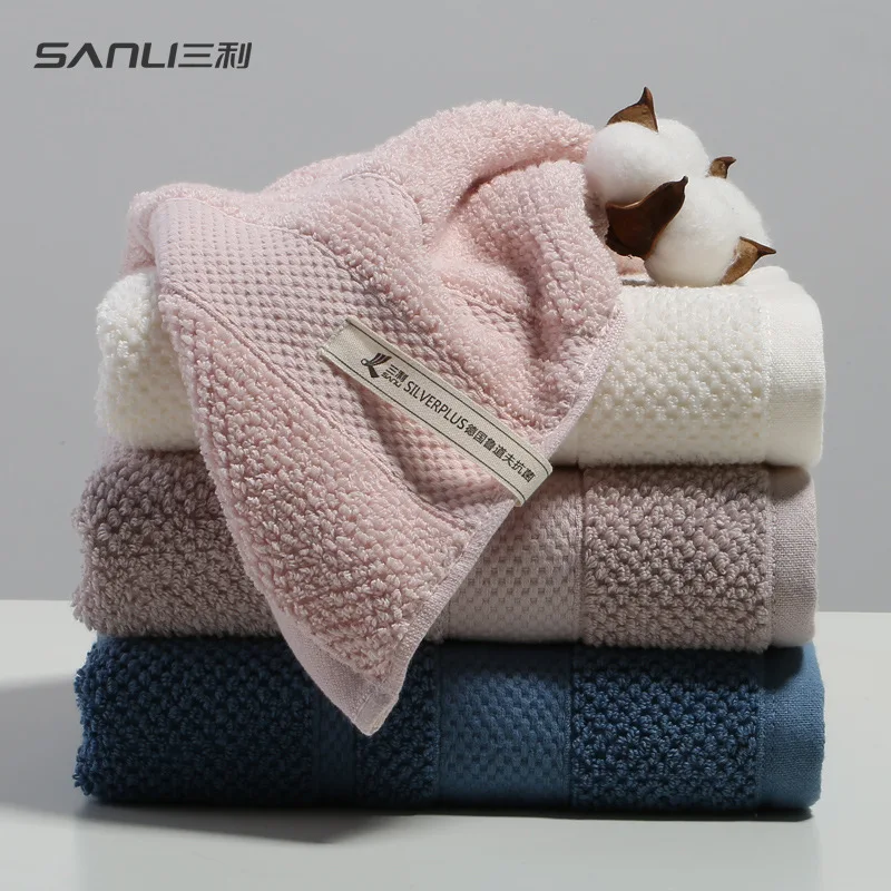 [Новинка] полотенце Sanli антибактериальное для волос 100 г Хлопковое простое лица