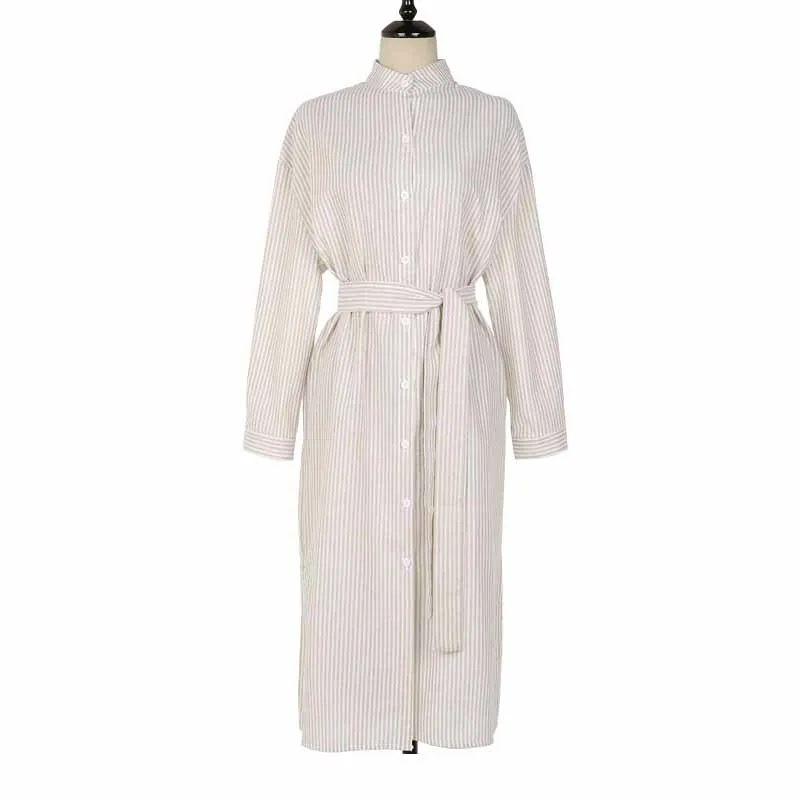 2020 весенние женские платья элегантные повседневные полосатые рубашки платье