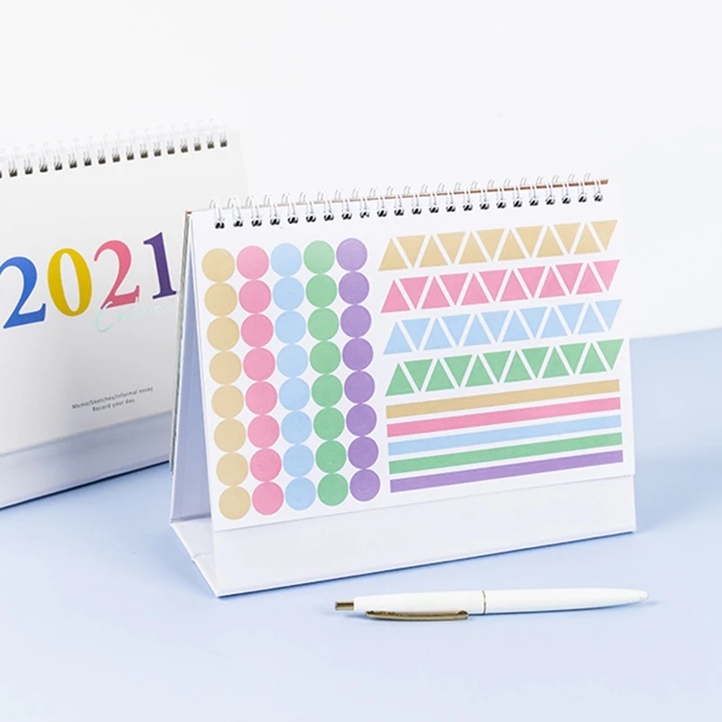 

2021 Desktop Wall Calendar Monthly Plan Daily Schedule Planner School supplies