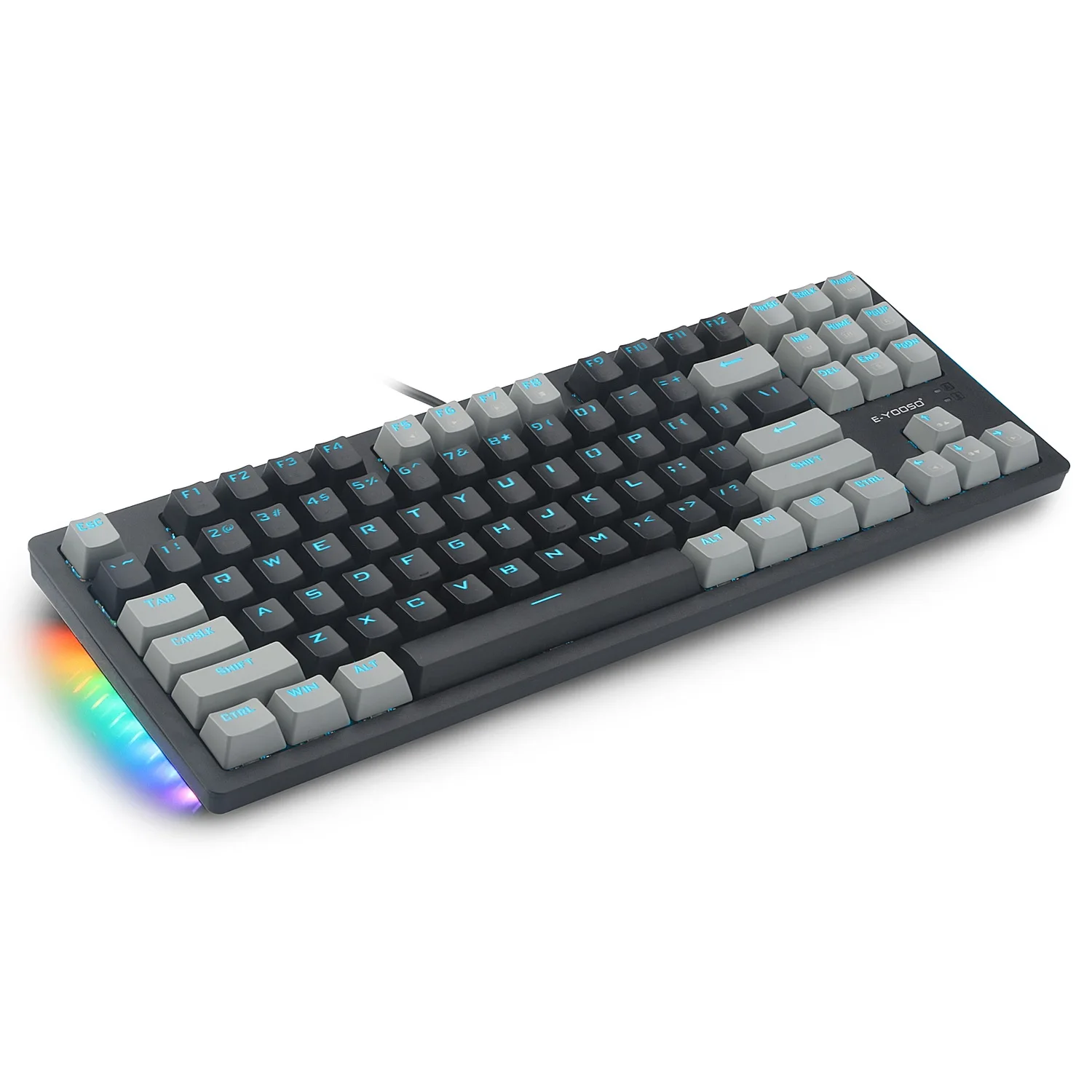 HUO JI K-620 TKL Mechanical Keyboard with RGB Side Light Blue Switch Led Backlit Compact Design 87 Keys Wired Keyboard enlarge