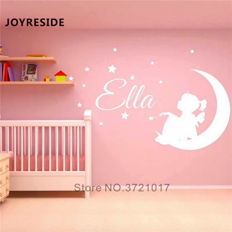 Design 2 JOYRESIDE персонализированные названия стикер стены дома спальни Наклейки на стены с именем на заказ различные конструкции выбрать стены Sicker винил WM001 - Цвет: Design 2