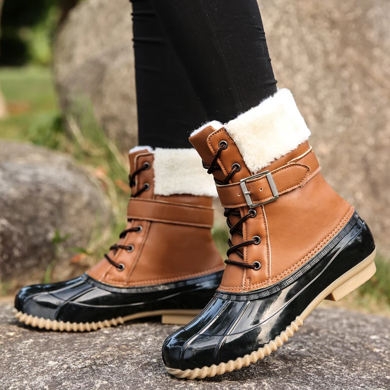 

Autumn and winter new women's fashion mid-tube round toe fashion boots, winter lamb velvet boots, plus size couple Martin boots