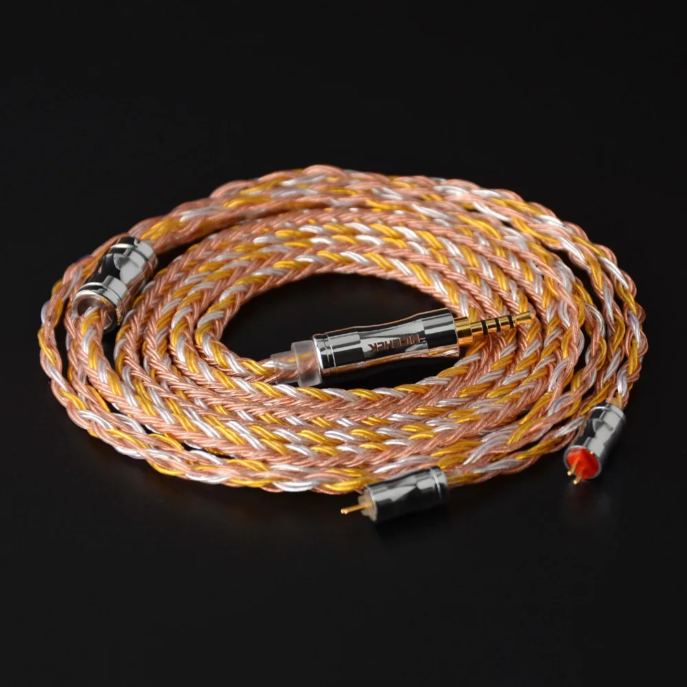 NICEHCK C16-2 16 Core Медь серебро смешанные кабель 3,5/2,5/4,4 мм разъем MMCX/2Pin/QDC/NX7 булавки для ZSX C12 TFZ V90 NICEHCK NX7 Pro/F3
