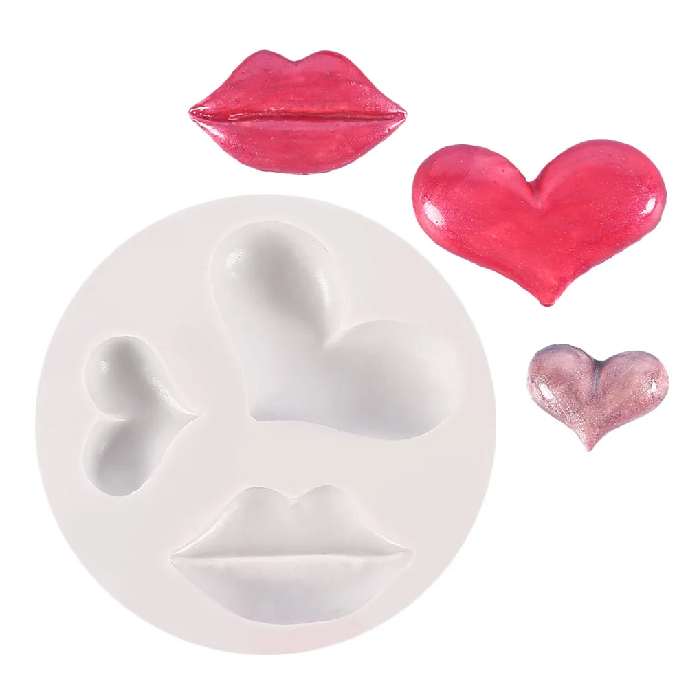 

Baking Mould, Love Heart Mouth Silicone Mould, Triple Lips, Heart Shaped Chocolate Cake Decorating Mould