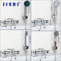 jieni chrome brass deck mounted thermostatic mixer taps basin faucet set shower faucet wall mounted shower handle bathtub faucet