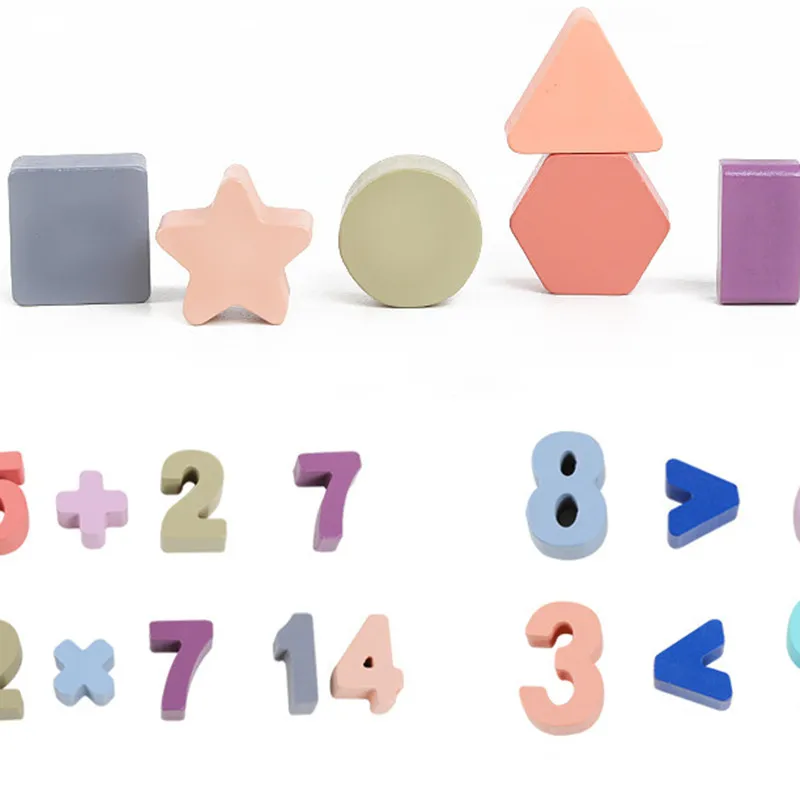 

Montessori Early Childhood Education Teaching Aids Digital Learning And Understanding Shapes Kindergarten Three-in-one Math Toys