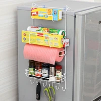 orz fridge organizer metal kitchen storage rack fridge side shelf storage hooks kitchen accessories organizer holder