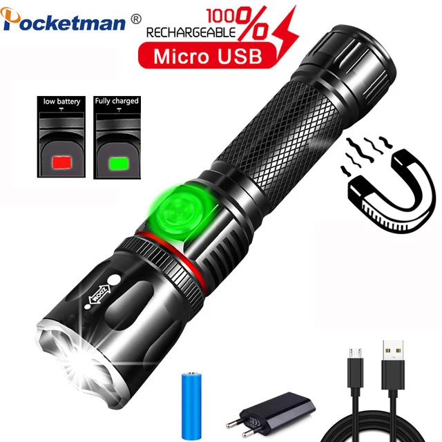 

Powerful T6/L2 Super Bright Led flashlight USB linterna led torch Power Tips Zoomable Bicycle Light 18650 Rechargeable