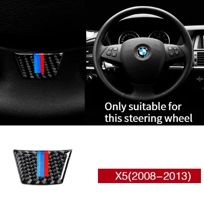 

For BMW X5 E70 interior carbon fiber steering wheel multi-function button decoration frame car stickers car accessories