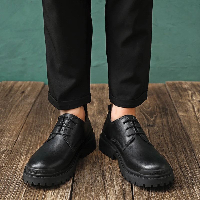 

Leather Martin Shoes Tooling Big Head Leather Shoes Sneakers for Men Leisure Formal Elegant Style Fashion Temperament