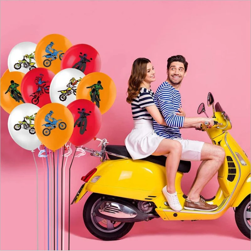 

20PCS Birthday Wedding Decor 12-Inch Latex Motocross Themed Party Balloon Set