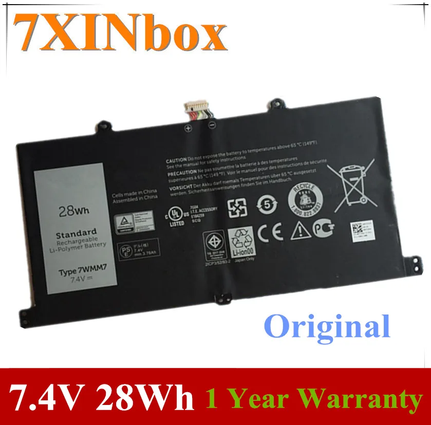 Bateria para Laptop 7xinbox 7.4v 28wh Original 7wmm7 para Dell l Venue 11 Pro Teclado Tablet