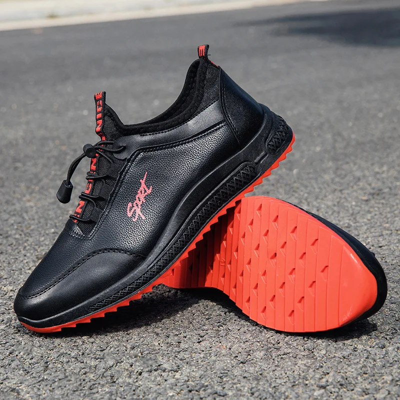 Мужские зимние повседневные кожаные кроссовки Aleafalling для отдыха на открытом