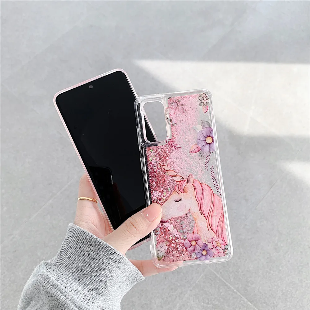 

Wreath Unicorn Liquid Phone Case For Samsung Galaxy J1 J2 J4 J5 J6 J7 Core Pro Grand Prime Plus J8 2018 Glitter Quicksand Cover