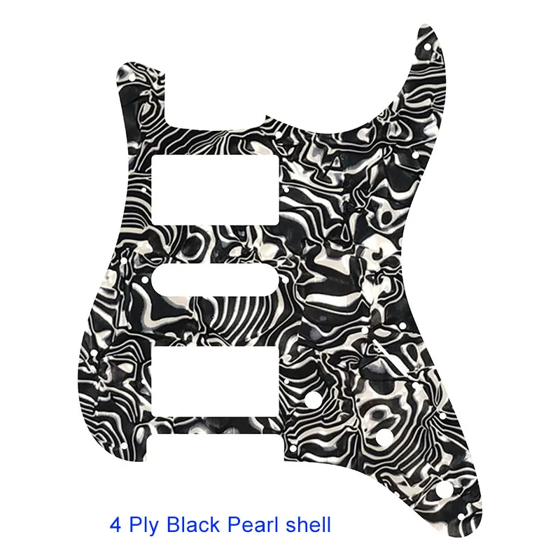 Качественная электрическая гитара Pickguard с 11 отверстиями, пластина с царапинами HSH PAF, катушка хамбакера для США \ Мехико Fd, гитара Stratocaster, запчасти - Цвет: black pearl shell
