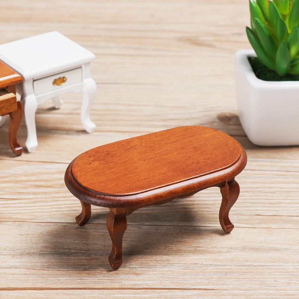 Миниатюрный Кукольный домик 1:12 деревянная мебель чайный столик прикроватный