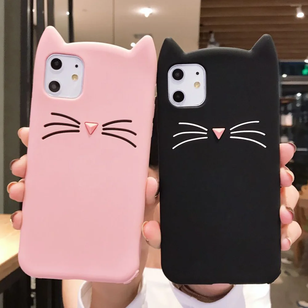 LAPOPNUT чехол с мультяшным котом для Iphone 11 Pro Xs Max Xr X 7 8 Plus 6 6s 5 5s SE 3D милое кошачье ухо