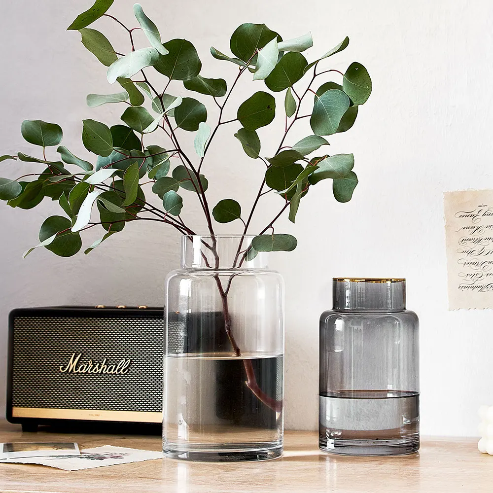 Скандинавский стиль прозрачная стеклянная ваза круглый современный Декор вазы