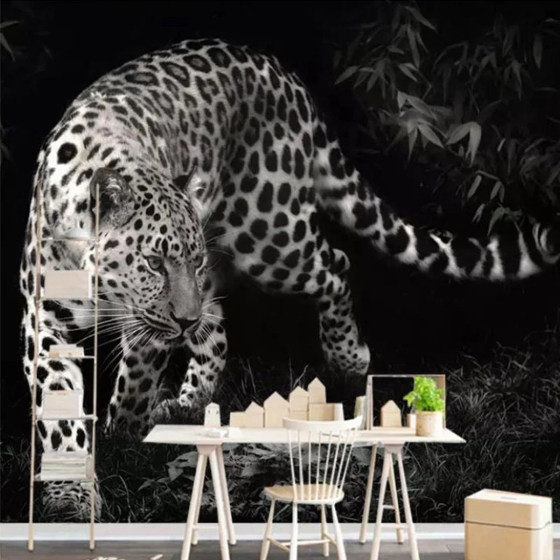 

3D леопардовые обои для гостиной, детской, спальни, настенные бордюры, домашний декор, Настенные обои с животными