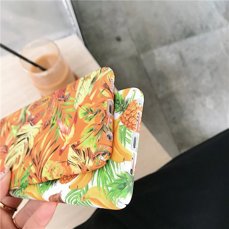 The best-selling new gold fruit and green leaf pattern mobile phone protection shell for iphone 7 case x xr max 6 8 plus |