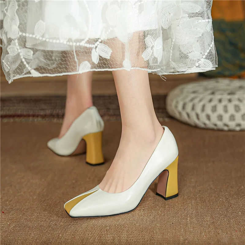 

MORAZORA 2021 Big Size 34-43 Women Pumps Genuine Leather High Heels Shoes Summer Shallow Party Wedding Shoes For Woman