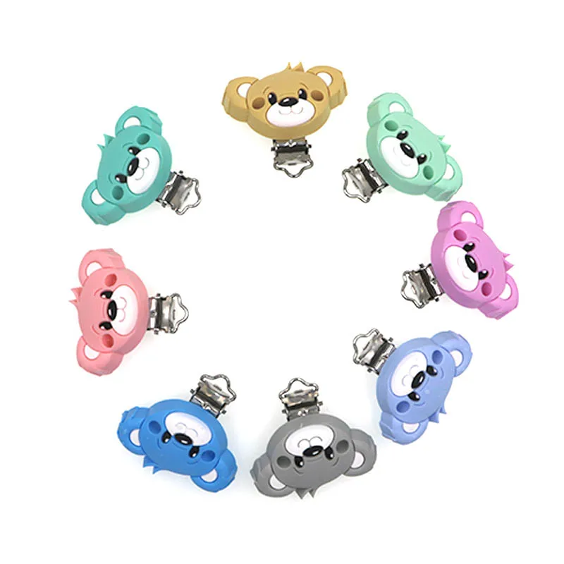 Kovict-chupete de silicona con forma de Animal, cadena de chupete de grado alimenticio, collar, pulsera, accesorios de juguetes para beb&eacute;s, libre de BPA, 3 uds.-0