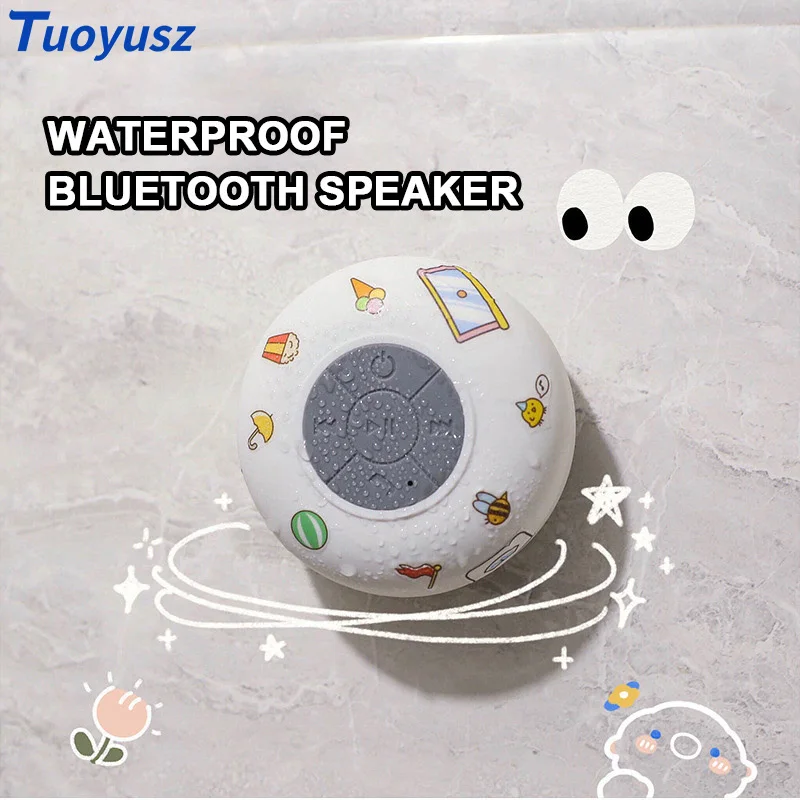 

Bluetooth Speaker New Wireless Portable Waterproof Cute Mini Audio Anti-Fall With Suction Cup Outdoor Kitchen Bathroom Speaker